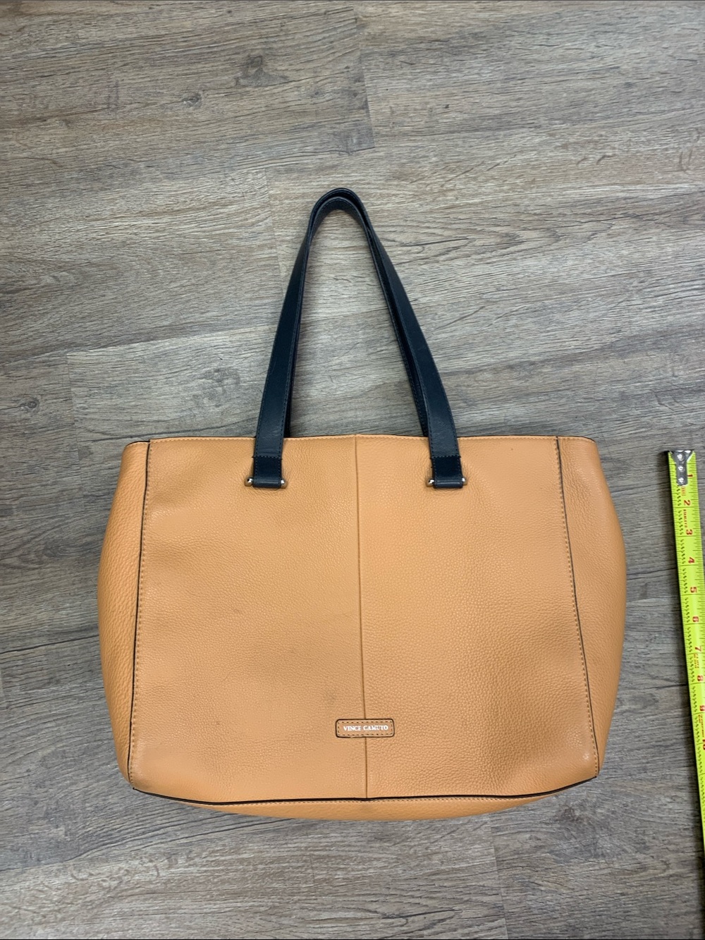 Vince Camuto Tan Tote with Black Shoulder Straps